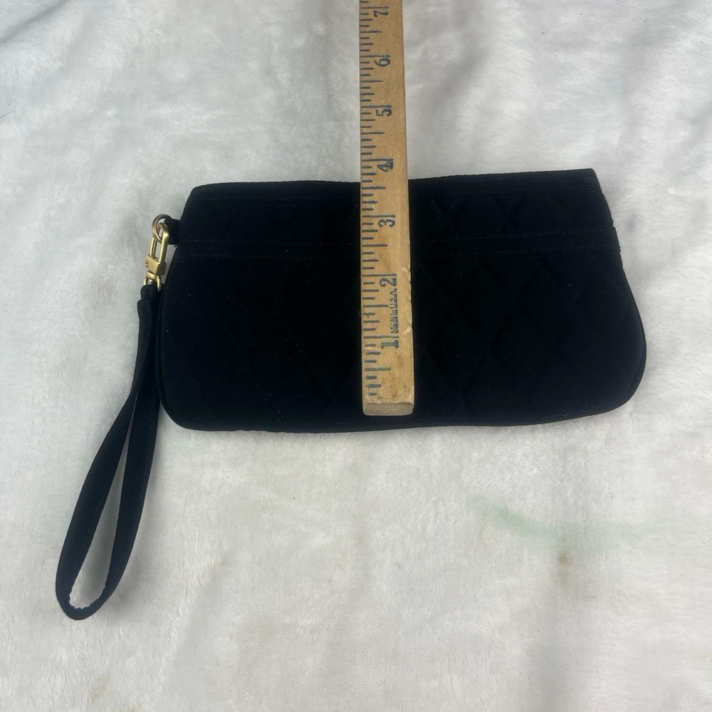 Vera Bradley Wristlet Black Quilted Gold-Tone Hardware Chic Classic - Picture 7 of 7